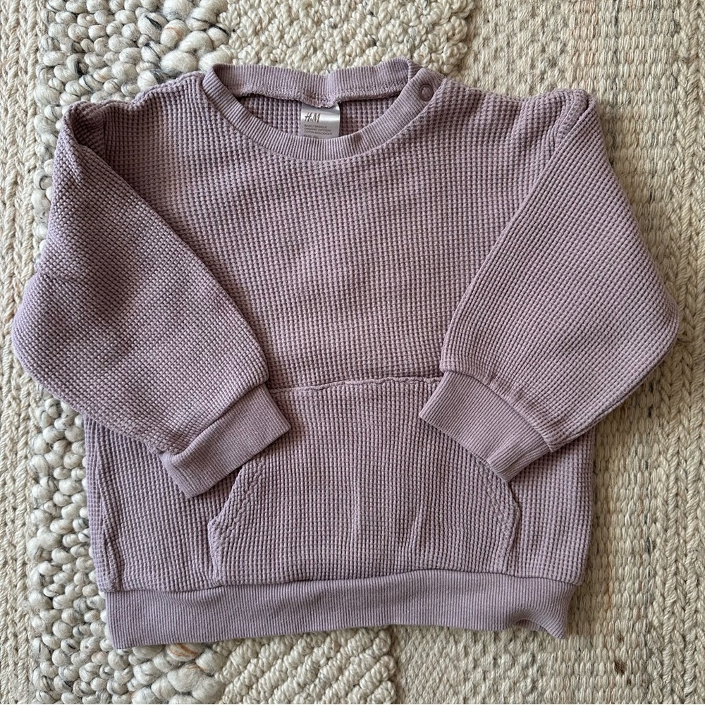H&M Organic Cotton Waffle-knit Long Sleeve Shirt